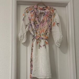 Sandra Darren Pastel Floral Ruffled Button-Front Dress